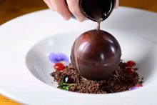 NOBU InterContinental Hong Kong - Tender Love (chocolate sphere made of frozen coffee parfait with Kahlua gelée and morello cher