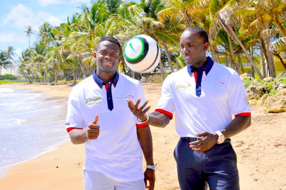 Dwight Yorke & Louis Saha in Tobago at host hotel Magdalena Beach and Golf Resort- October 2014