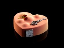 Sweet Heart red velvet cake, raspberry-rose compote  and raspberry strawberry cream from COCO