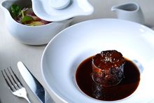 SPOON by Alain Ducasse -- Farm Veal Shank, winter vegetables, pickled jus
