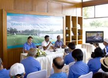 From left: Paul Jansen, golf course designer; Ravi Chandran, Managing Director of Laguna Phuket; Shiv Kapur, European and Asian 