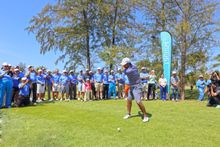 First tee shot by Shiv Kapur, European and Asian Tour Player, at Laguna Phuket Golf Club's Grand Reopening event