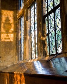 A window at Sherborne School for Boys creates the right atmosphere for historic film sets