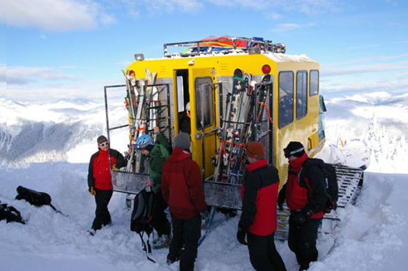Skiers and boarders arrive at the top of the run with Northern Escape