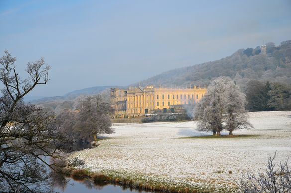 Chatsworth House in winter