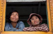 Locals at Yangon Train Station