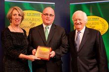 Lifetime/Outstanding Contribution award to John Madden (middle) from Travelworld, PA, USA. Award was presented by Ms. Vivienne J
