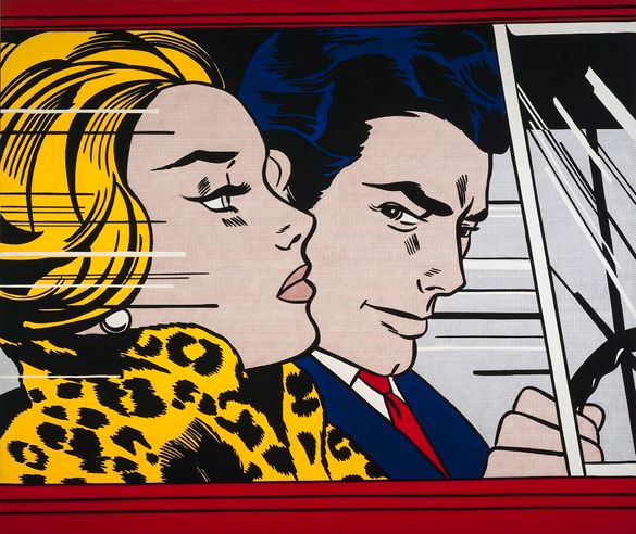 Roy Lichtenstein In the car 1963, oil and magna on canvas, 172 × 203.5cm, Scottish National Gallery of Modern Art, purchased 198
