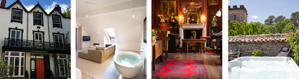 L to r: Manorhaus, Tuddenham Mill, Zetter Townhouse, Le Domaine de Monteils