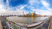 Shanghai's Pudong in view from the historic Bund