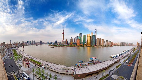 Shanghai's Pudong in view from the historic Bund
