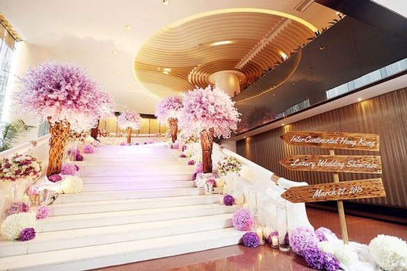 InterContinental Hong Kong - Iconic White Marble Staircase leading to the Ballroom