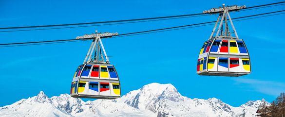 Jean-Charles de Castelbajac's newly decorated Vanoise Express cable car will play host tonight's Sky Diner.  
