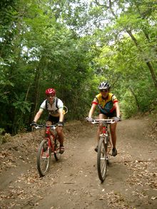 Biking on a trail near La Pacifica in Guanacaste