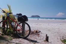 Bike on a Secluded, Pristine Beach in Costa Rica