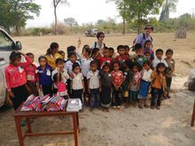 Paul Hodda (top right) in Xaybuathong district, Laos in March 2014