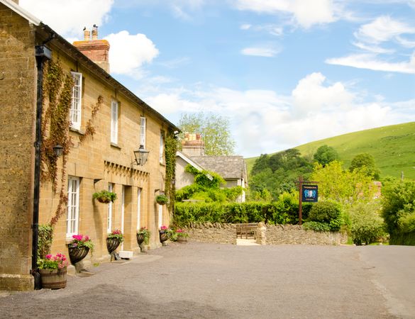 The Queens Arms nestles deep in the countryside on the Somerset Dorset border