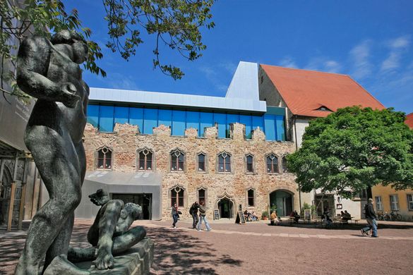 Combining old and new - courtyard of Moritzburg art museum in Halle Combining old and new - courtyard of Moritzburg art museum in Halle
