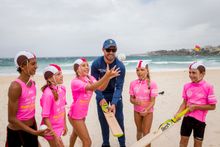 (L-R) Fred Felix, Imogen Brown, Bellamy Brown, Captain AB de Villiers, Lola Annear, Campbell Porteus