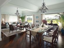 Lounge and dining room in Two Bedroom Explorer Suite by Jim Thompson at Anantara  Siam Bangkok 