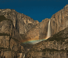 Lunar rainbow at Yosemite Falls