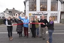 Sir Chris Bonington joint by KE office staff, Angela Locke, the mayor of Keswick and KE Directors Glenn Rowley and Tim Greening