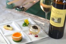 Yan Toh Heen - Chateau Smith Haut Lafitte Wine Dinner - Smoked Egg & Scallop with Black Caviar, paired with Le Petit Haut Lafitt