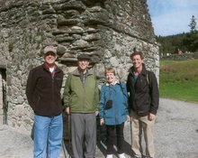 Wilma and Daniel with their sons Mike (left) and Danny (right) at Glendalough on their Irish Adventure tour in 2013.