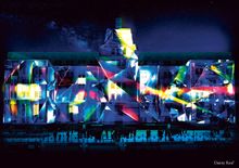 Museum of Contemporary Art - Mechanised Colour Assemblage artist impression by Danny Rose & Rebecca Baumann, as part of Vivid Sy