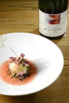 NOBU InterContinental Hong Kong - Bruno Paillard Champagne Dinner - Lobster Sashimi with Ume Dressing paired with Assemblage Bru