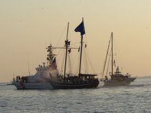 Flagship of the Conch Republic, the Topsail Schooner WOLF, defends the Republic during the 