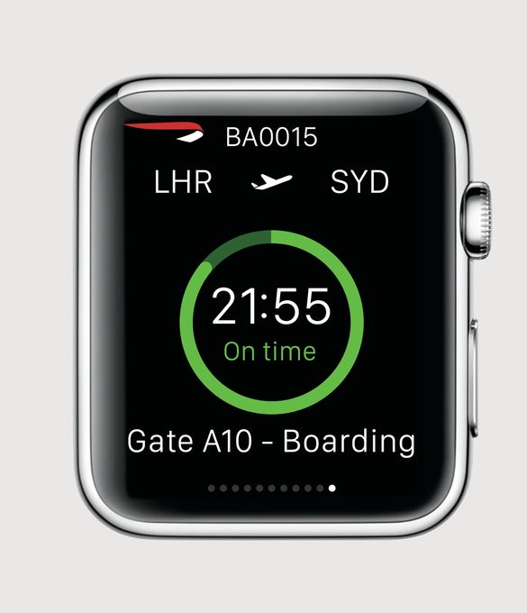 British Airways app for for Apple Watch - flight status