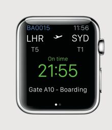 British Airways' 'glance' screen for Apple Watch