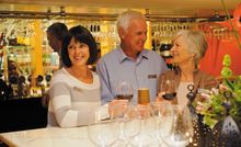 Solo travellers enjoying wine time