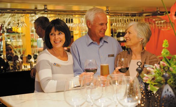 Solo travellers enjoying wine time