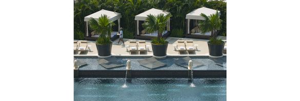 Cabanas by the pool at Mandarin Oriental, Singapore