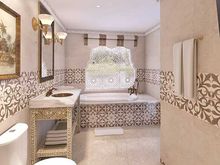 Marble bathroom in the Maharaja Suite (artist’s rendering)
