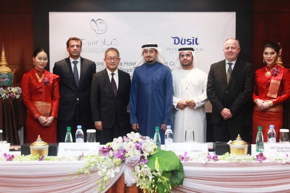 Executives of Dusit International and Dyar Hotels and Resorts Second from left: Mr Andrew Shaw - Director of Development - Europ