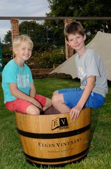 Kids in a barrel