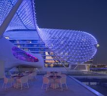 Yas Viceroy Abu Dhabi terrace overlooking the F1 track