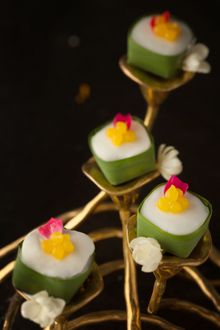 Coconut Pudding with Water Chestnut and Lotus Seed