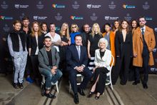 From left to right: Genevieve Smart, Max May, Alexandra Smart, Pip Edwards, Johnny Schembri (seated), Richard Kavanagh, Collette