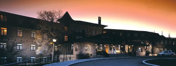El Tovar Hotel at night