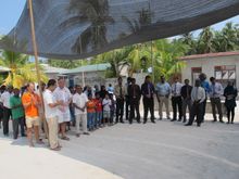 Mr. Desmond Hatton, General Manager along with his team from Dusit Thani Maldives extending support to the Island Council, local