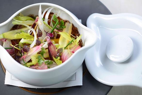 SPOON by Alain Ducasse (Le French GourMay Menu)- Cookpot of soft wheat, shaved young vegetables