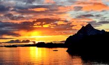 Midnight sun in the Lofoten Islands