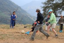 Wandering the World - Bhutan - Playing soccer with the local kids