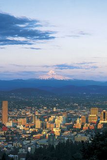 Portland skyline and Mt. Hood