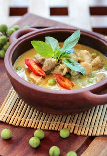 chicken, green curry