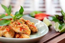 deep fried sea bass, chilli, tamarind sauce